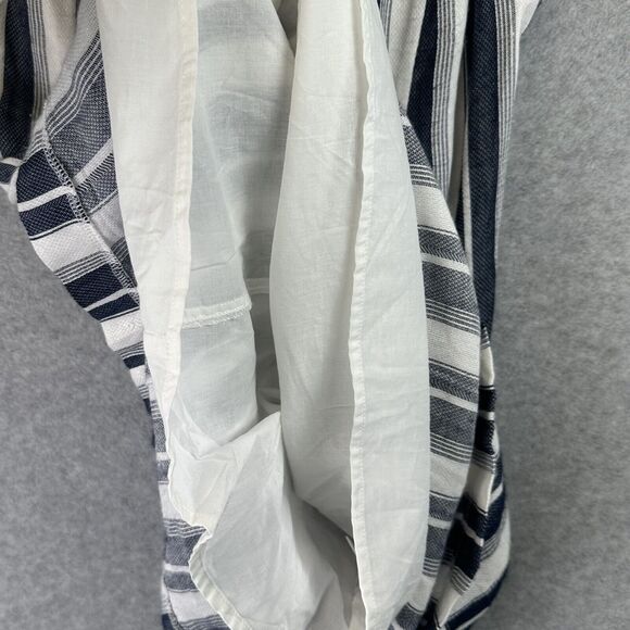 ASTR Sundress Jumper Pockets Casual Sleeveless Striped V-neck Gray White Size M - Picture 4 of 12